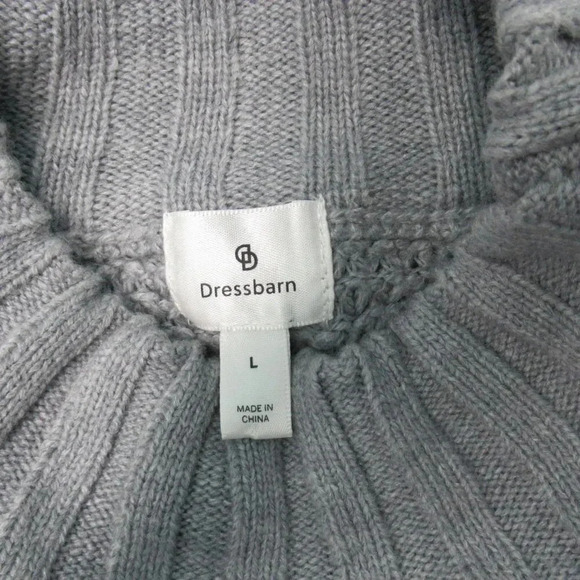 Dress Barn Sweater Women's XL Grey Cuffed Sleeves Pattern - Picture 3 of 5